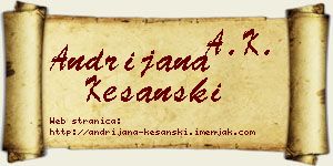 Andrijana Kešanski vizit kartica